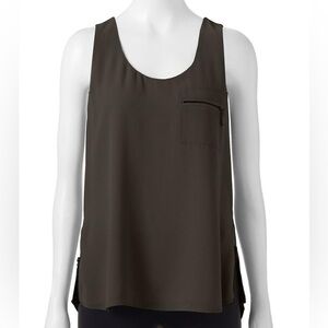 Hunter Green Scoop Neck Tank with Zip Chest Pocket